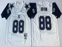 Mitchell And Ness Dallas Cowboys #88 Michael Irvin White Authentic Stitched NFL Jersey