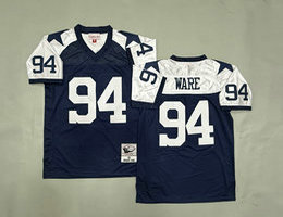 Mitchell And Ness Dallas Cowboys #94 DeMarcus Ware Navy Thanksgiving Throwback Stitched NFL Jersey
