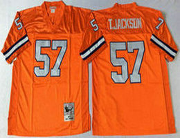 Mitchell And Ness Denver Broncos #57 Tom Jackson Orange Throwback Authentic Stitched NFL Jersey