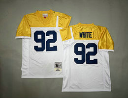 Mitchell And Ness Green Bay Packers #92 Reggie White Gold Arm Throwback Stitched NFL Jersey