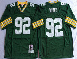 Mitchell And Ness Green Bay Packers #92 Reggie White Green Throwback Authentic Stitched NFL Jersey
