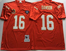 Mitchell And Ness Kansas City Chiefs #16 Len Dawson Red Throwback Authentic Stitched NFL Jersey