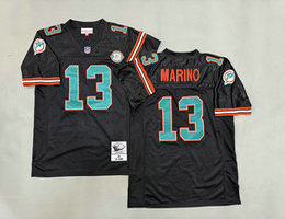 Mitchell And Ness Miami Dolphins #13 Dan Marino Black Throwback Stitched NFL Jersey