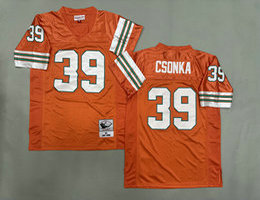 Mitchell And Ness Miami Dolphins #39 Larry Csonka Orange Throwback Stitched NFL Jersey