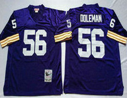 Mitchell And Ness Minnesota Vikings #56 Chris Doleman Purple Throwback Authentic Stitched NFL Jersey