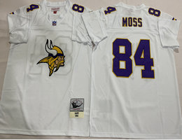 Mitchell And Ness Minnesota Vikings #84 Randy Moss White New Authentic Stitched NFL Jersey