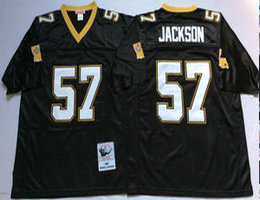 Mitchell And Ness New Orleans Saints #57 Rickey Jackson Black Authentic Stitched NFL Jersey