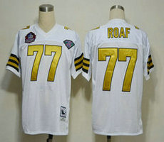 Mitchell And Ness New Orleans Saints #77 Willie Roaf White Hall of Fame Throwback Stitched Jersey