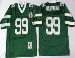 Mitchell And Ness New York Jets #99 Mark Gastineau Green Throwback Authentic Stitched NFL Jersey