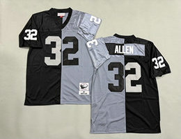 Mitchell And Ness Oakland Raiders #32 Marcus Allen Gray Black Throwback NFL Jerseys