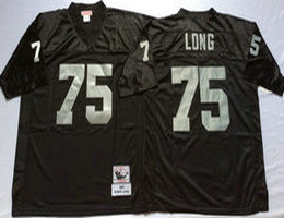 Mitchell And Ness Oakland Raiders #75 Howie Long Black Throwback Authentic Stitched NFL Jersey
