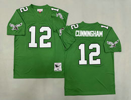 Mitchell And Ness Philadelphia Eagles #12 Randall Cunningham Green Throwback NFL Jersey