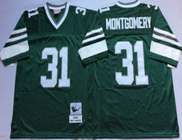 Mitchell And Ness Philadelphia Eagles #31 Wilbert Montgomery Green Arm With White Throwback NFL Jersey
