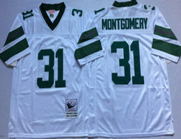 Mitchell And Ness Philadelphia Eagles #31 Wilbert Montgomery White Arm With Green Throwback NFL Jersey