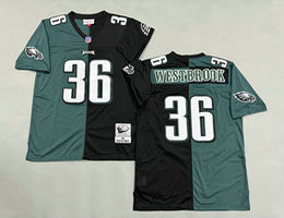 Mitchell And Ness Philadelphia Eagles #36 Brian Westbrook Black Green Throwback Stitched NFL Jersey