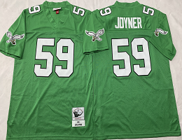 Mitchell And Ness Philadelphia Eagles #59 Seth Joyner Green 1990 Throwback NFL Jersey