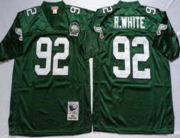 Mitchell And Ness Philadelphia Eagles #92 Reggie White Green With Patch Throwback NFL Jersey