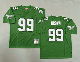 Mitchell And Ness Philadelphia Eagles #99 Jerome Brown Green Throwback NFL Jersey
