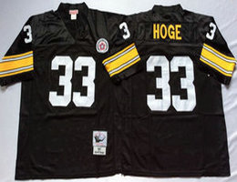 Mitchell And Ness Pittsburgh Steelers #33 Merril Hoge Black Throwback Authentic Stitched NFL Jersey