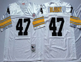 Mitchell And Ness Pittsburgh Steelers #47 Mel Blount White Throwback Authentic Stitched NFL Jersey