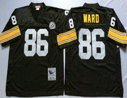 Mitchell And Ness Pittsburgh Steelers #86 Hines Ward Black Throwback Authentic Stitched NFL Jersey