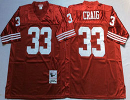Mitchell And Ness San Francisco 49ers #33 Roger Craig Red Throwback Authentic Stitched NFL Jersey
