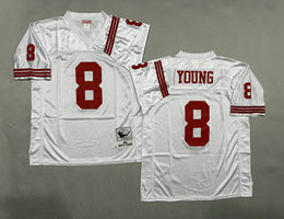Mitchell And Ness San Francisco 49ers #8 Steve Young White Throwback Jersey