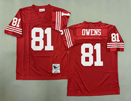 Mitchell And Ness San Francisco 49ers #81 Terrell Owens Red Throwback Jersey