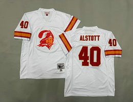 Mitchell And Ness Tampa Bay Buccaneers #40 Mike Alstott White Throwback NFL Jersey