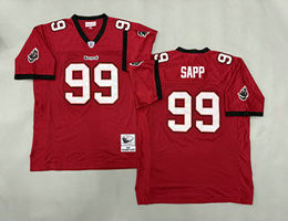 Mitchell And Ness Tampa Bay Buccaneers #99 Warren Sapp Red Throwback NFL Jersey