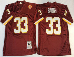 Mitchell And Ness Washington Redskins #33 Sammy Baugh Red Throwback Authentic Stitched NFL Jersey
