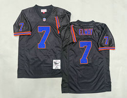 Mitchell and Ness Denver Broncos #7 John Elway Black Throwback Authentic Stitched NFL Jersey
