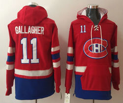 Montreal Canadiens #11 Brendan Gallagher Red Authentic Stitched NHL Hoodies