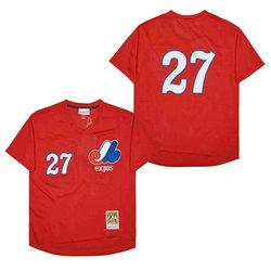 Montreal Expos #27 Vladimir Guerrero Red BP Throwback Authentic Stitched MLB Jersey