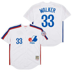 Montreal Expos #33 Larry Walker White Throwback Authentic Stitched MLB Jersey