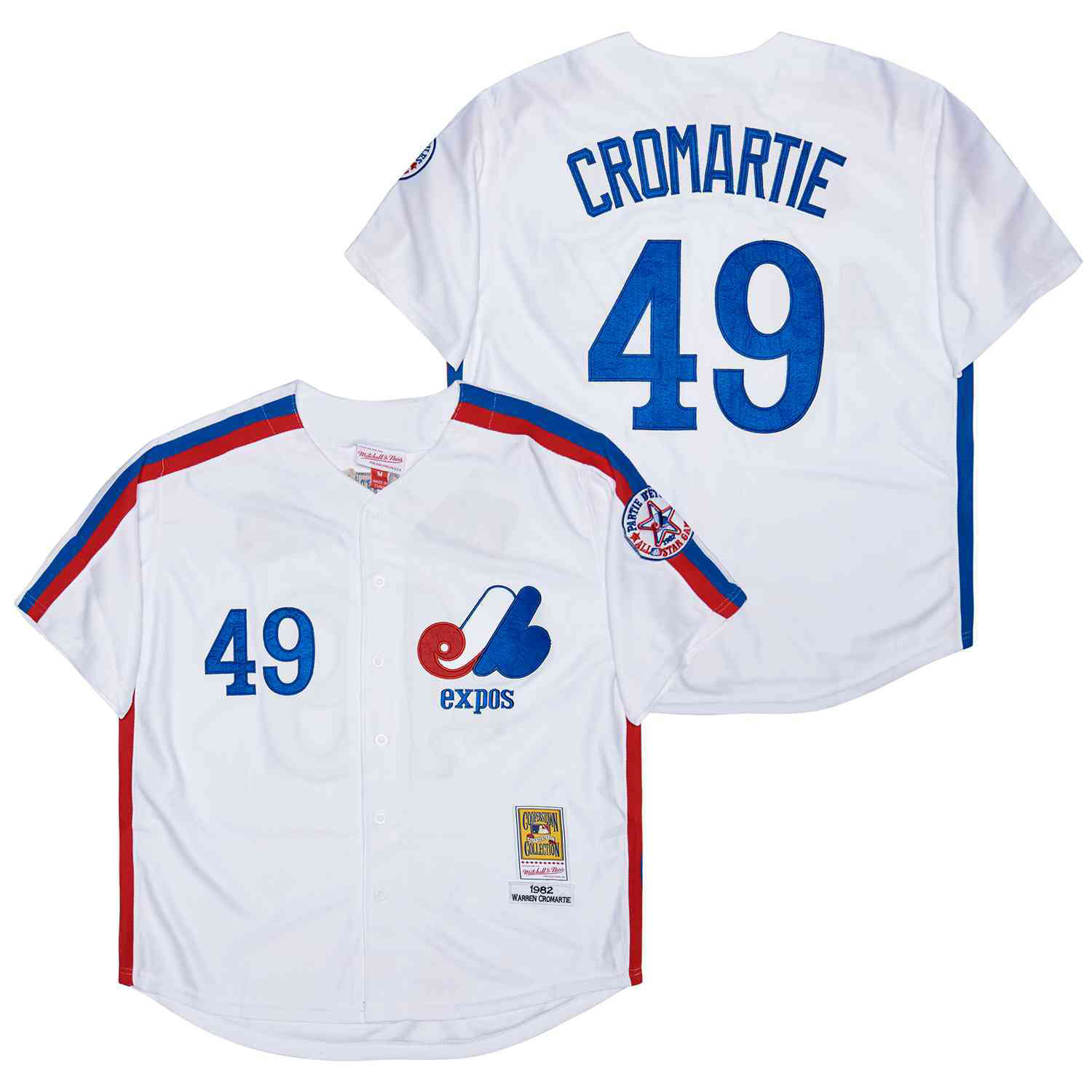 Montreal Expos 49 Warren Cromartie White Throwback Authentic Stitched
