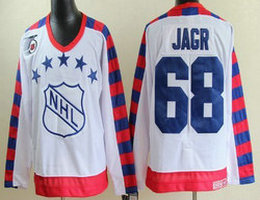 NHL 1992 All-Star #68 Jaromir Jagr White 75TH Throwback CCM Jersey