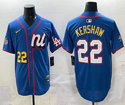 National League #22 Clayton Kershaw Blue 2025 All-Star Baseball Jersey