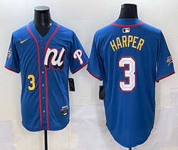 National League #3 Bryce Harper Blue 2025 All-Star Baseball Jersey