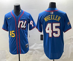 National League #45 Zack Wheeler Blue 2025 All-Star Baseball Jersey