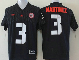 Nebraska Huskers #3 Taylor Martinez Black College Football Jersey