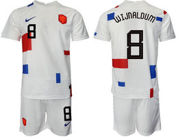 Netherlands #8 WIJNALDUM Away 2022 World Cup National Soccer Jersey