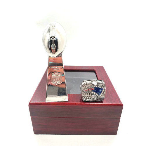 New England Patriots 2001 NFL one ring + one trophy set
