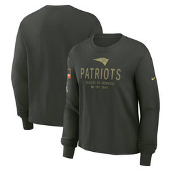 New England Patriots Dark Green 2025 Salute To Service Sideline Dri-FIT Long Sleeve T-Shirt