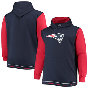 New England Patriots Fanatics Branded Big Tall Block Party Pullover Hoodie