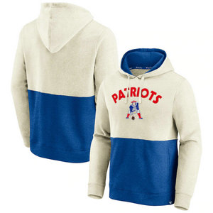 New England Patriots Fanatics Branded Throwback Arch Colorblock Pullover Hoodie