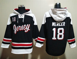 New Jersey Devils #18 Dawson Mercer Black All Stitched Hooded Sweatshirt