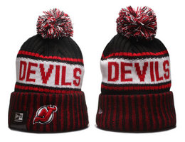 New Jersey Devils NHL Knit Beanie Hats YP 1