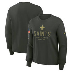 New Orleans Saints Dark Green 2025 Salute To Service Sideline Dri-FIT Long Sleeve T-Shirt