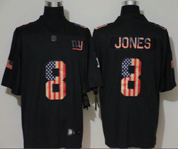 New York Giants #8 Daniel Jones Carbon Black Retro Flag Authentic Stitched NFL jersey